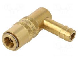 Quick connection coupling | angled 90° | max.10bar | brass | D: 10mm