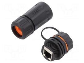 Coupler | socket | Cat 6a | shielded | 8p8c | RJ45 socket x2 | IP68
