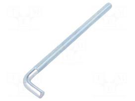 Hook | straight | steel | zinc | Thread len: 185mm | Overall len: 215mm
