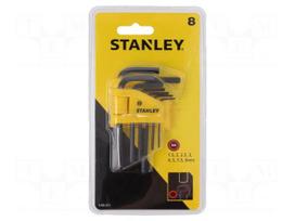 Wrench: hex key-set | Plating: black finish | 8pcs.