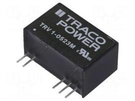 Converter: DC/DC | 1W | Uin: 4.5÷5.5VDC | Uout: 15VDC | Uout2: -15VDC