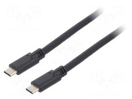 Cable | USB 3.2 | USB C plug,both sides | 1.5m | black | 4K | 5Gbps | 60W
