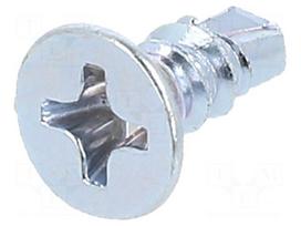 Screw | for metal | 3.5x9.5 | Head: countersunk | Phillips | PH2 | zinc