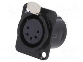 Connector: XLR | socket | female | PIN: 5 | with push button | soldering