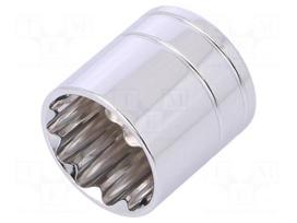 Socket: 12-angles | socket spanner | 12mm | 1/4" | Plating: chromium