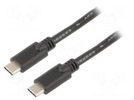 Cable | USB 3.2 | USB C plug,both sides | 2m | black | 4K | 5Gbps | 60W