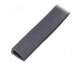 Hole and edge shield | PVC | L: 10m | grey | H: 14mm | W: 7mm | -30÷70°C