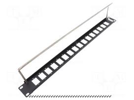 Mounting adapter | patch panel | rack | screw | 29mm | M3 | Height: 1U