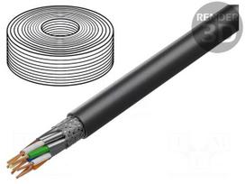Wire | S/FTP | 4x2x26AWG | Cat 7 | stranded | Cu | FRNC | black