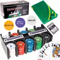 Pokerio rinkinys dėžutėje BERIMAX 8WA-6ZPFD 200 žetonų
