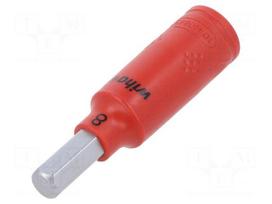 Socket: hex key-bit | insulated | HEX 8mm | 1/4" | 1kV | ElectricVario