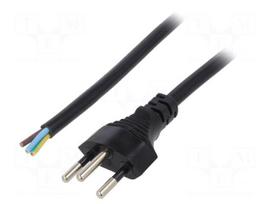 Cable | 3x1mm2 | cables,SEV-1011 (J) plug | PVC | 3m | black | 10A | 250V