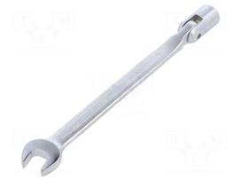 Wrench: combination swivel head socket | with joint | 12mm