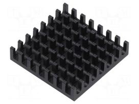 Heatsink: extruded | grilled | BGA | black | L: 27.9mm | W: 27.9mm | 658