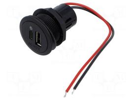 USB power supply | USB A socket,USB C socket | Sup.volt: 12÷24VDC