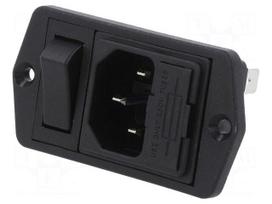 Connector: AC supply | socket | male | 10A | 250VAC | C14 (E) | IEC 60320