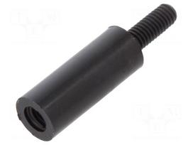 Screwed spacer sleeve | cylindrical | polyamide | M3 | M3 | 15mm | black