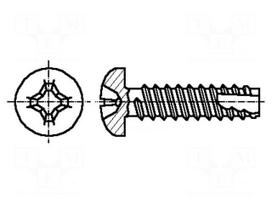 Screw | 4.2x13 | Head: cheese head | Phillips | PH2 | hardened steel