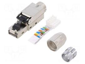Connector: RJ45 | plug | PIN: 8 | Cat 6a | shielded | 8p8c | for cable