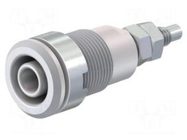 Laboratory connector: 4mm banana | socket | 1kV | 32A | white | brass
