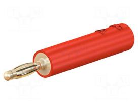 Laboratory connector: 2mm banana | adapter | 10A | 30VAC | 60VDC | red