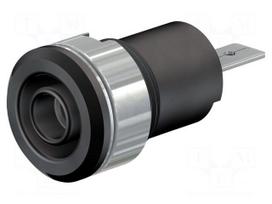 Laboratory connector: 4mm banana | socket | 1kV | 24A | black | brass