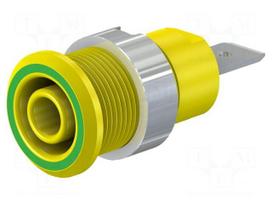 Laboratory connector: 4mm banana | socket | 1kV | 32A | yellow-green