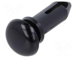 Rivet | polyamide | L.rivet: 14.5mm | black | dismountable,push-in