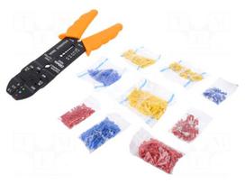 Tools set: for crimping push-on connectors, terminal crimping