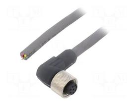 Cable: for sensors/automation | PIN: 8 | M12 female | angled | 3m | plug