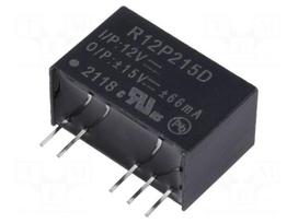 Converter: DC/DC | 2W | Uin: 10.8÷13.2VDC | Uout: 15VDC | Uout2: -15VDC