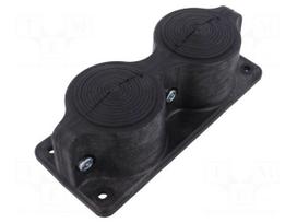 Multigate grommet | black | Holes no: 2 | -40÷90°C | UL94V-0 | 8÷67mm