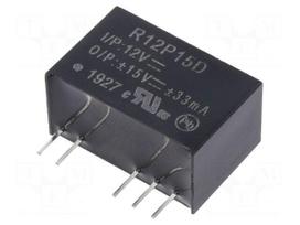 Converter: DC/DC | 1W | Uin: 10.8÷13.2VDC | Uout: 15VDC | Uout2: -15VDC