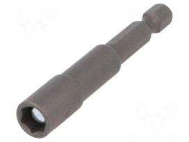 Screwdriver bit | 6-angles socket | 1/4" | HEX 7mm | magnetic