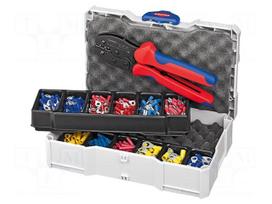 Tools set: for crimping push-on connectors, terminal crimping