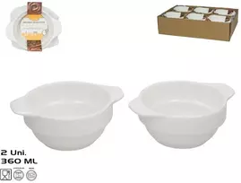 Užkandžių padažo indelis x2 360 ml 15,3x12,5x5,8 cm baltas, KITCHEN&GO