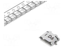 Connector: USB B micro | socket | ZX | on PCBs | SMT | PIN: 5 | horizontal