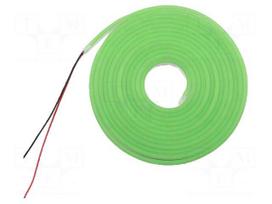 NEON LED tape | green | Case (mm): 2835 | LED/m: 120 | 6mm | IP65 | 8W/m