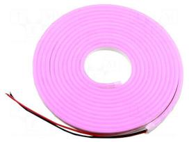 NEON LED tape | pink | Case (mm): 2835 | LED/m: 120 | 6mm | IP65 | 8W/m