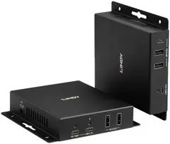 HDBaseT Siųstuvas - Lindy 100m Cat.6A Type C 4K60 Vaizdo Duomenų HDBaseT 3.0 Išplėtiklis 100W Juodas