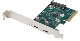 Lanberg PCI-Express X1 plokštė keitimui į 2x USB-C 3.2 GEN 2X1 žemo profilio | PCE-UC3-002