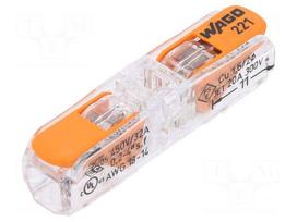 Quick splice | 221 | 32A | 450V | for cable | spring clamp | 0.2÷4mm2
