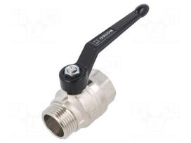 Ball valve | max.25bar | nickel plated brass | -15÷90°C