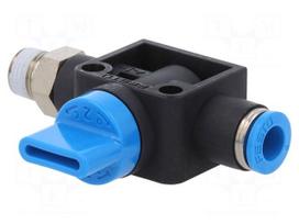 Shutoff valve | -0.95÷10bar | 307l/min | 6mm | 0÷60°C | compressed air