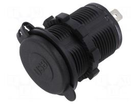 USB power supply | USB A socket x2 | Sup.volt: 12÷24VDC | black