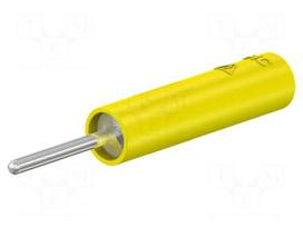 Laboratory connector: 4mm banana | socket | 20A | yellow | insulated
