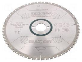 Circular saw | Ø: 216mm | Teeth: 60 | Disc thick: 2.4mm | HW/CT | 30mm