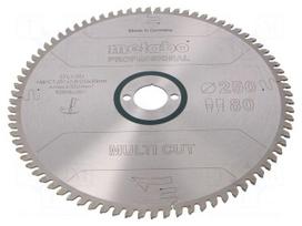 Circular saw | Ø: 250mm | Teeth: 80 | Disc thick: 2.8mm | HW/CT | 30mm