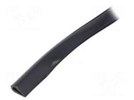 Hole and edge shield | PVC | L: 10m | black | H: 13mm | W: 6.5mm | -30÷70°C