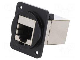 Coupler | FT | Cat 5e | shielded | 8p8c | RJ45 socket,both sides | metal